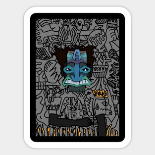 Embrace the Aloha Spirit with Teheiura NFT - A Male Character in Hawaiian Mask Sticker